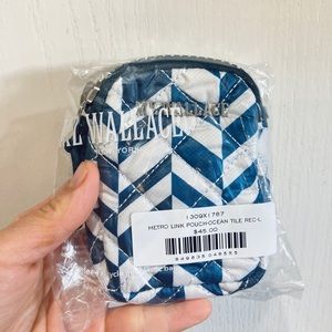 MZ Wallace large metro link pouch ocean tile rec NWT